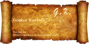 Gomba Kornél névjegykártya