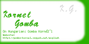 kornel gomba business card